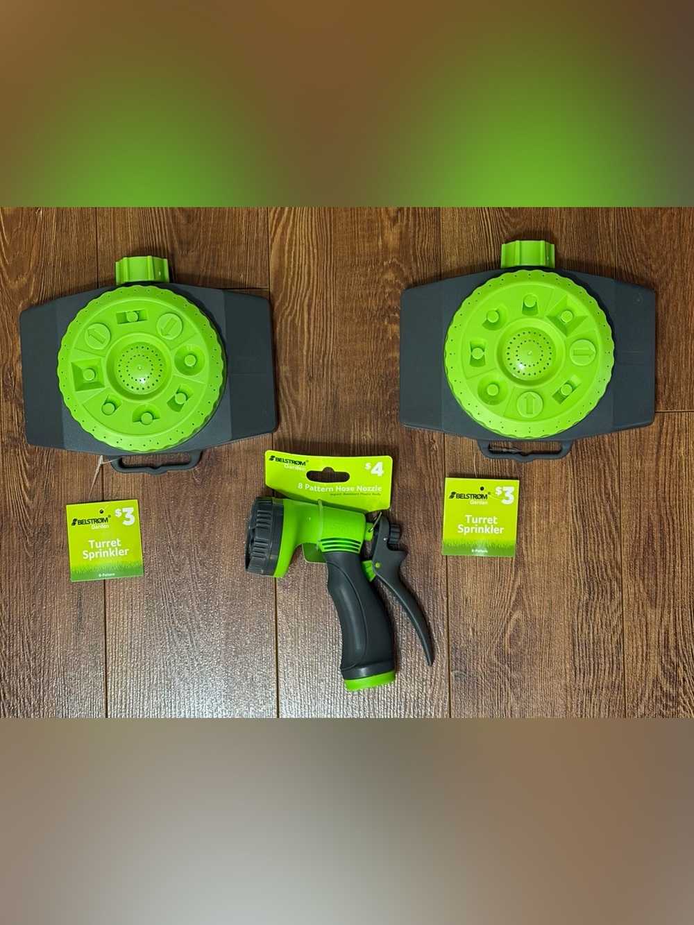 Belstrom Garden Lot of 2 Sprinklers & 1 Hose Nozzle - 8 - Pattern - New